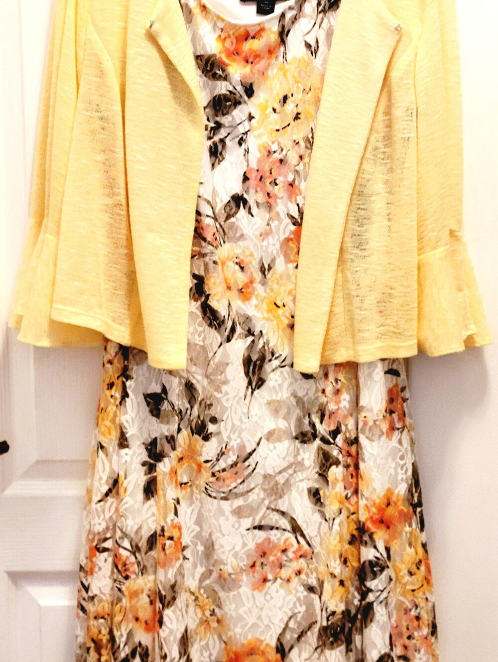 Perceptions Floral Lace-Overlay Sleeveless Tunic Dress Set